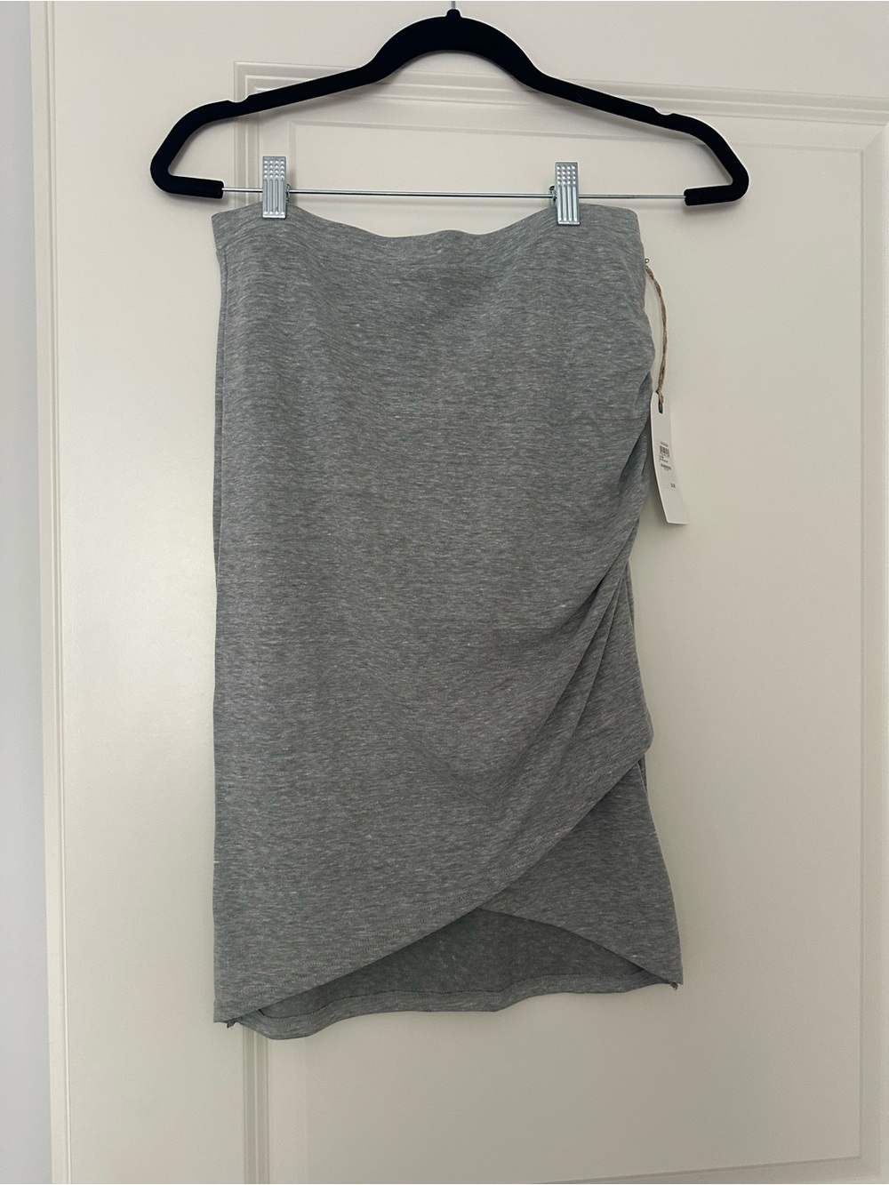 Leith Gray Asymmetrical Wrap Skirt